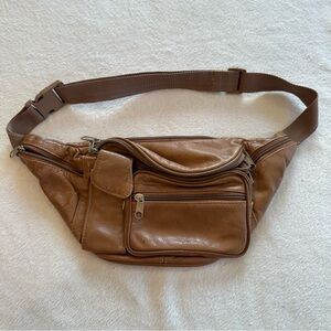 Classic Tan Leather Belt Bag for Men